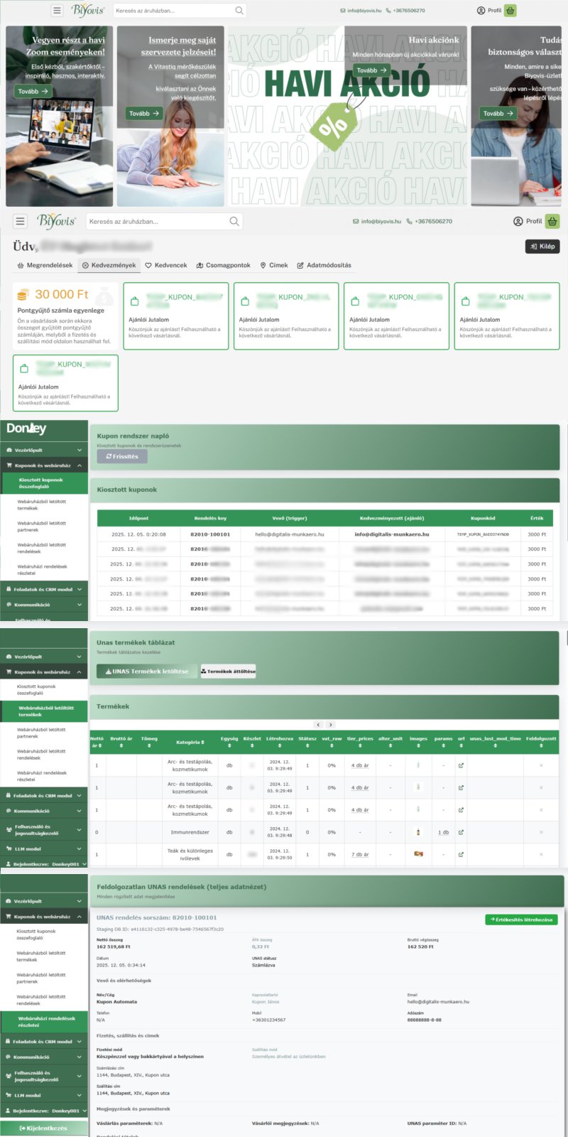 Automatikus kupon rendszer