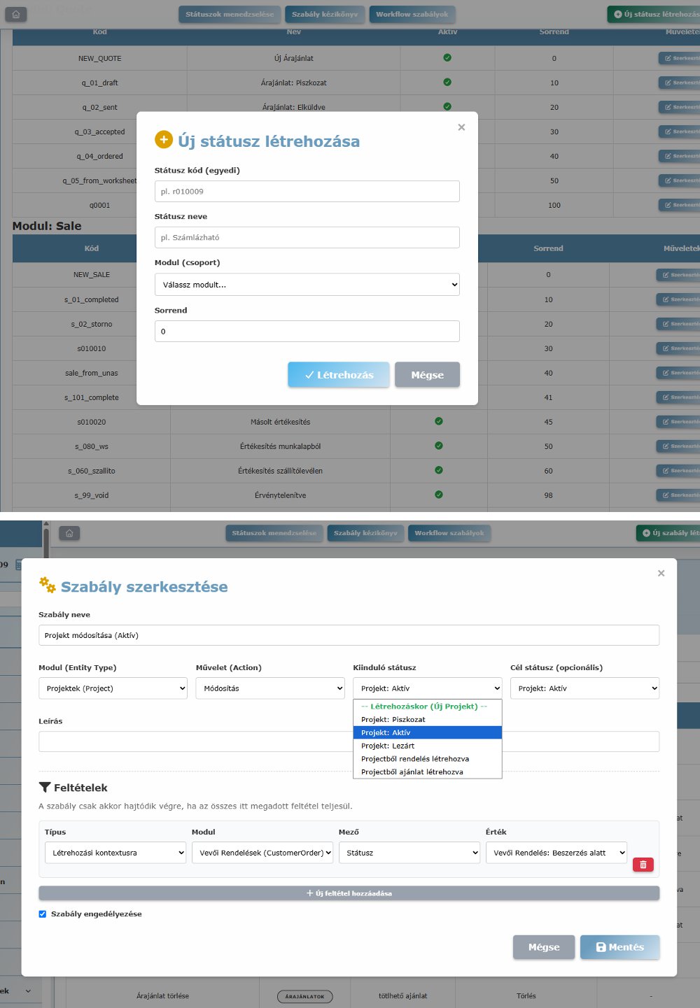 Vizuális workflow szerkesztő és állapotgép a Donkey rendszerben